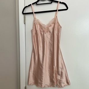 Nude/blush satin-like nightgown